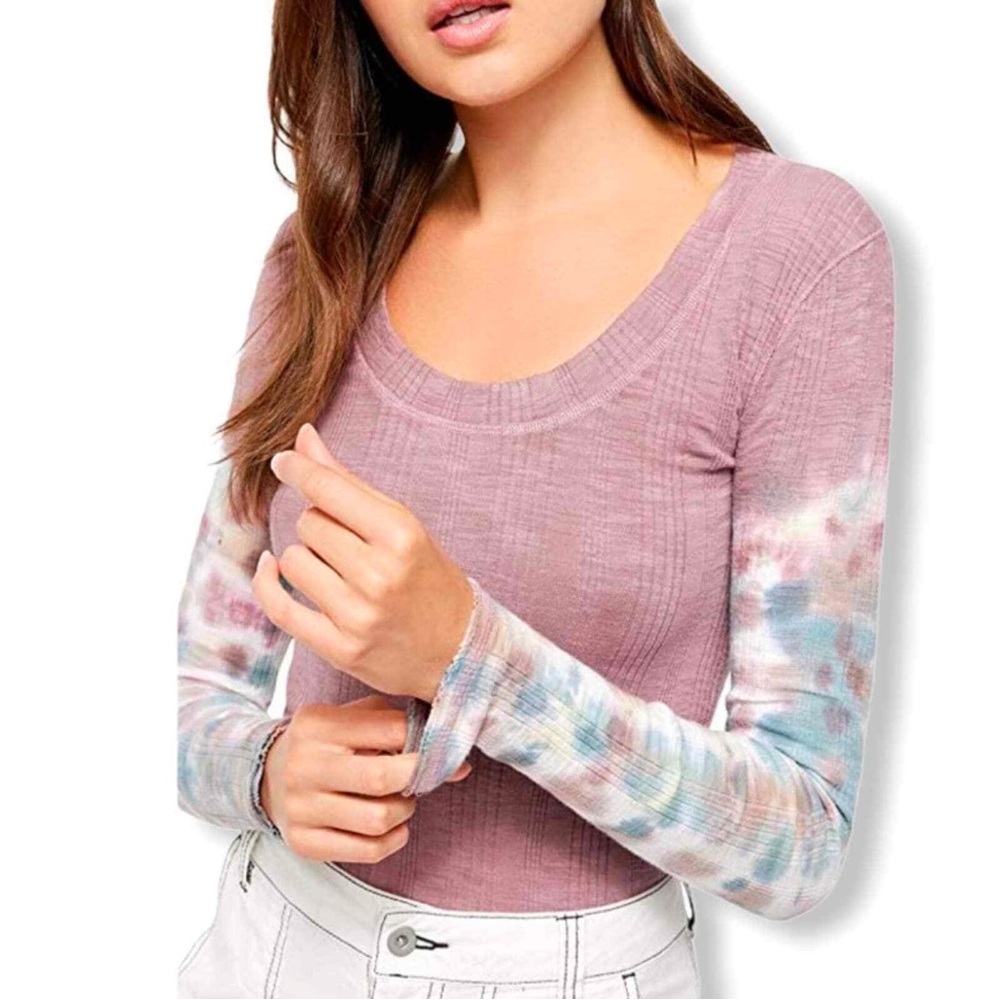 Free People We The Free Big Sur Misty Mountain Tie-Dye Long-Sleeved Shirt